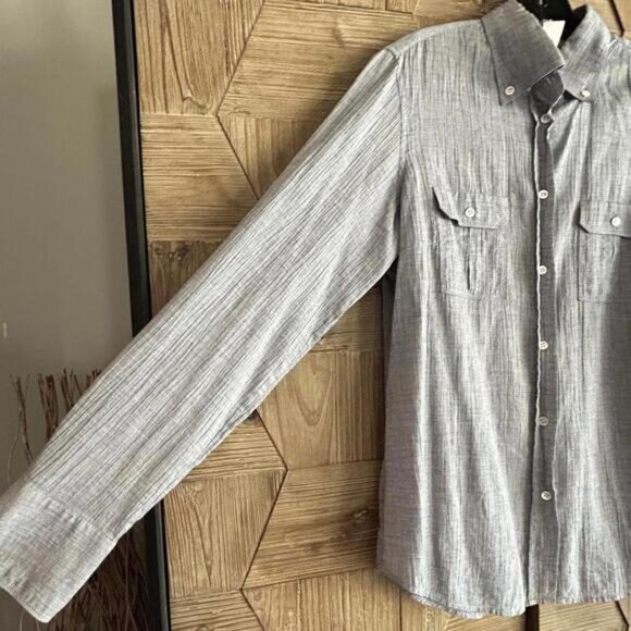 J. Crew Women's Gray Long Sleeve Button-Up Shirt Size 8 - Picture 2 of 4